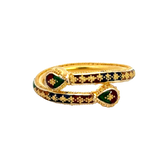 22k Yellow Gold Minakari Large Ball-end Fancy Ring in size 7 and total gold weight of 5g